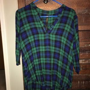 Renee C. Plaid top
